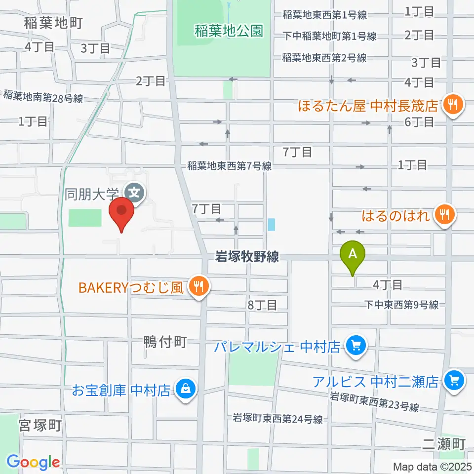 名古屋音楽大学周辺のホテル一覧地図
