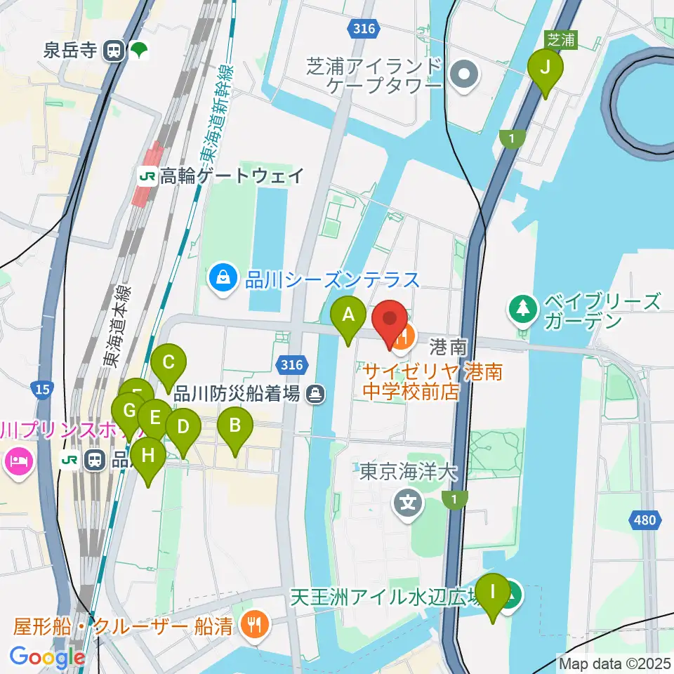 カワイ音楽教室 MS品川周辺のホテル一覧地図