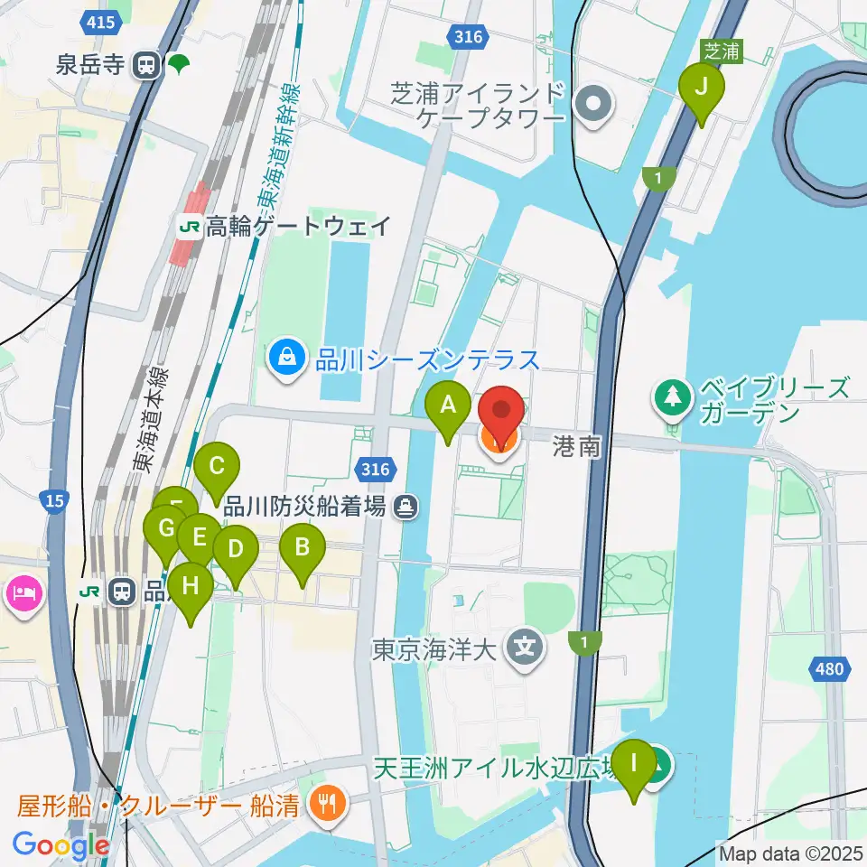 カワイ音楽教室 MS品川周辺のホテル一覧地図