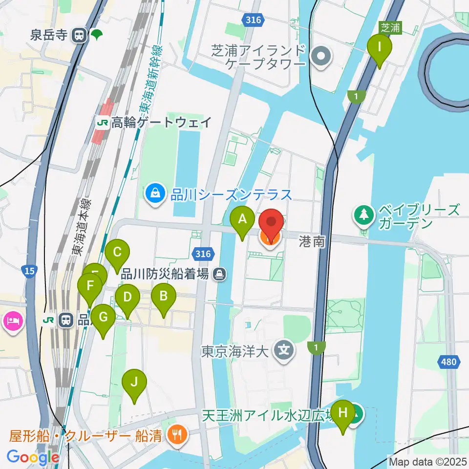 カワイ音楽教室 MS品川周辺のホテル一覧地図