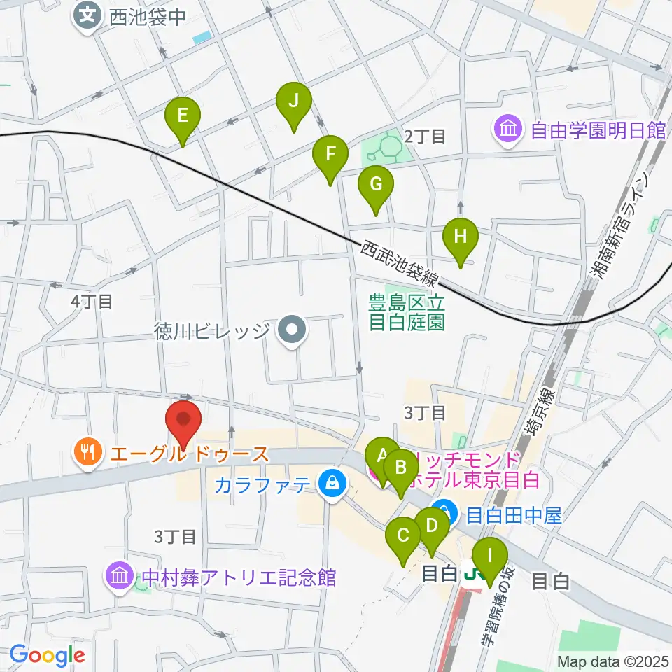 音楽教室アルル周辺のホテル一覧地図
