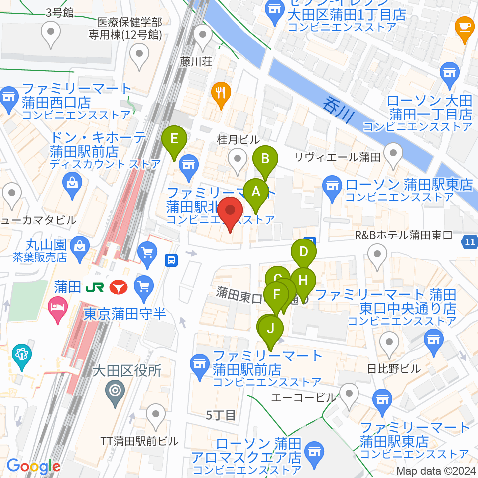スター楽器ミュージックスクエアカマタ周辺のホテル一覧地図