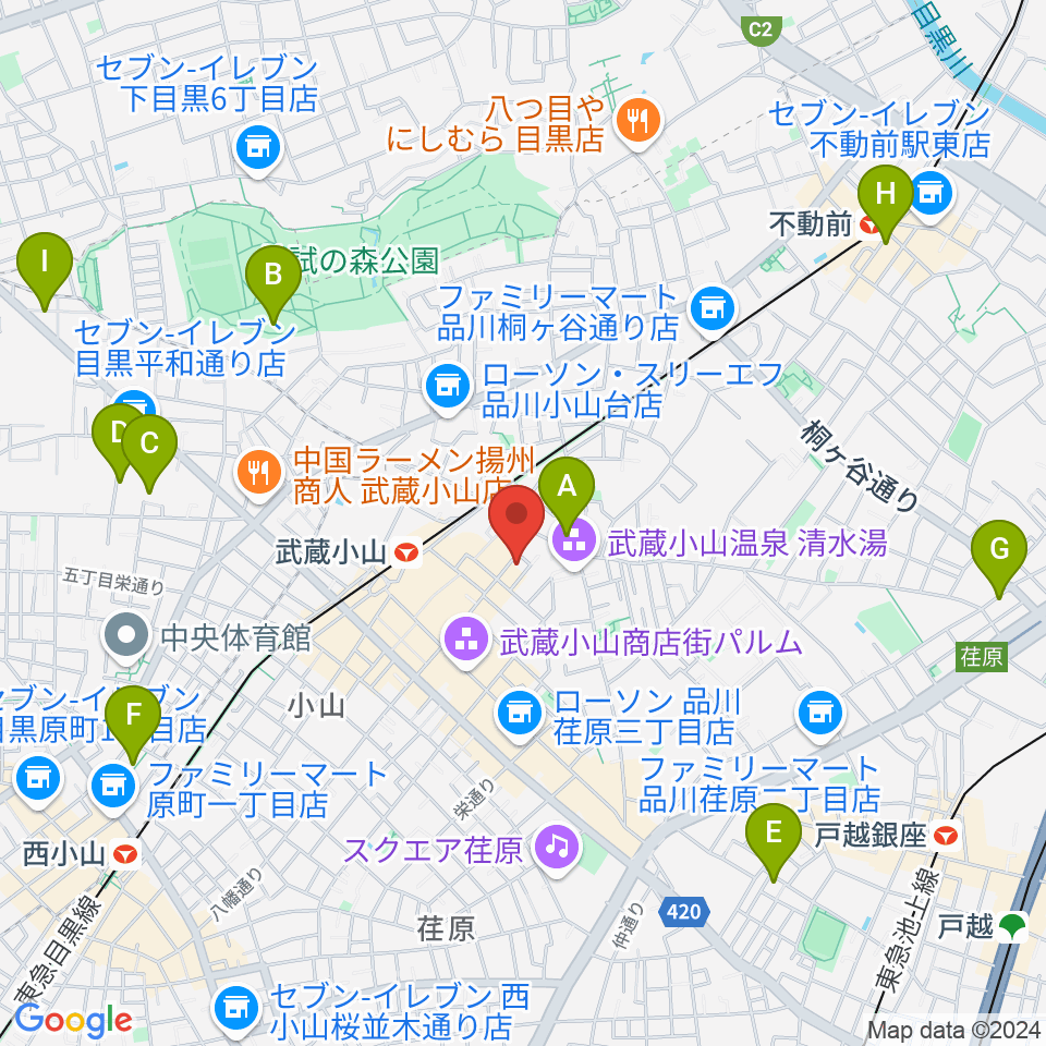 心弦二胡教室周辺のホテル一覧地図