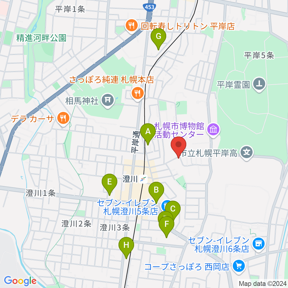 札幌コンセルヴァトワール周辺のホテル一覧地図