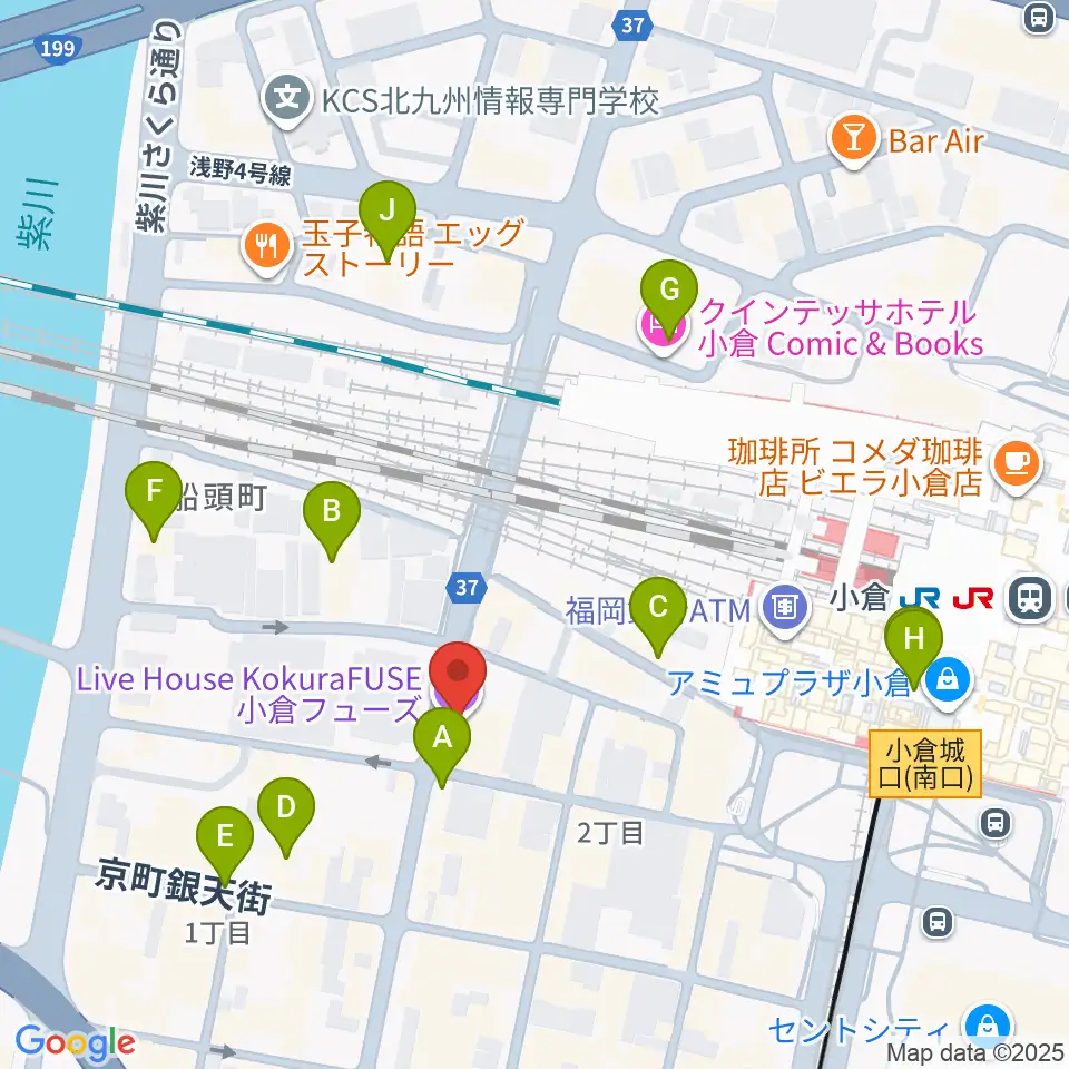 小倉FUSE周辺のホテル一覧地図