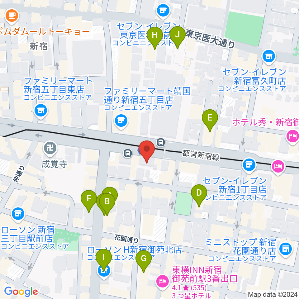 新宿WildSideTokyo周辺のホテル一覧地図