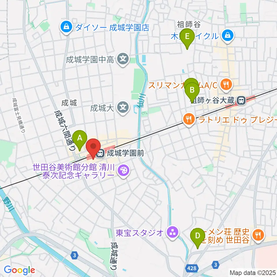 成城ミュージックアカデミー周辺のホテル一覧地図