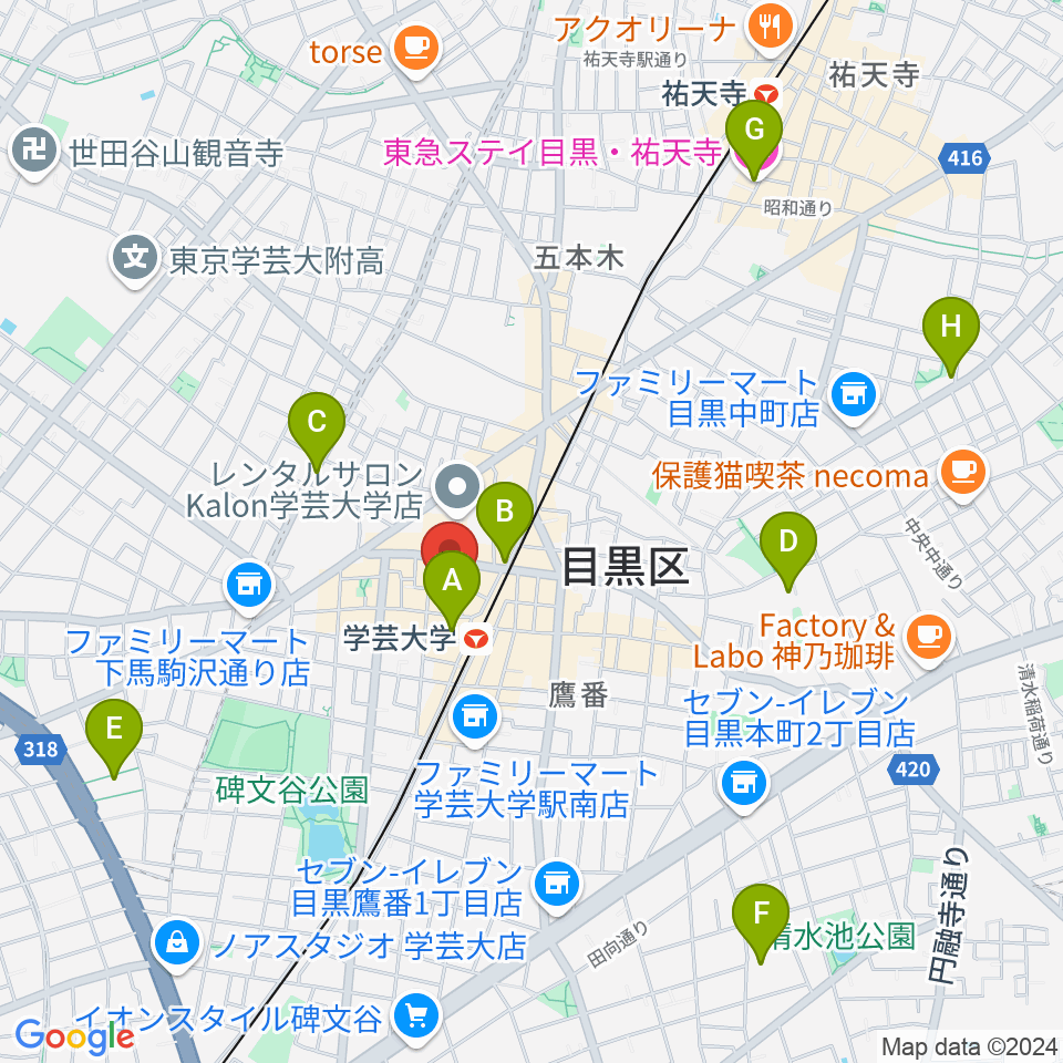 シェリーミュージックスクール周辺のホテル一覧地図