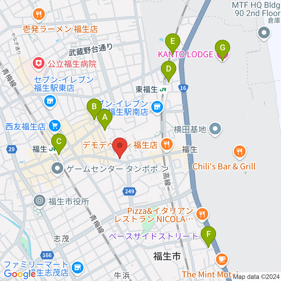 楽器工房キャットロック周辺のホテル一覧地図