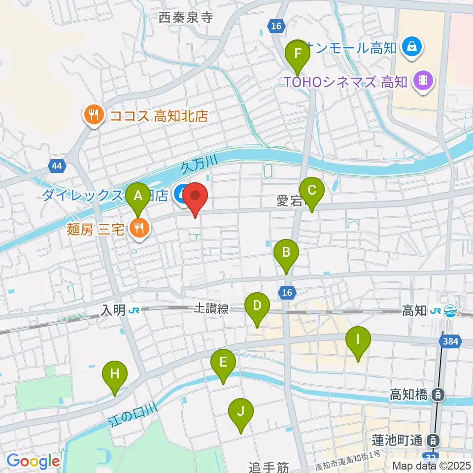 高知キャラバンサライ周辺のホテル一覧地図