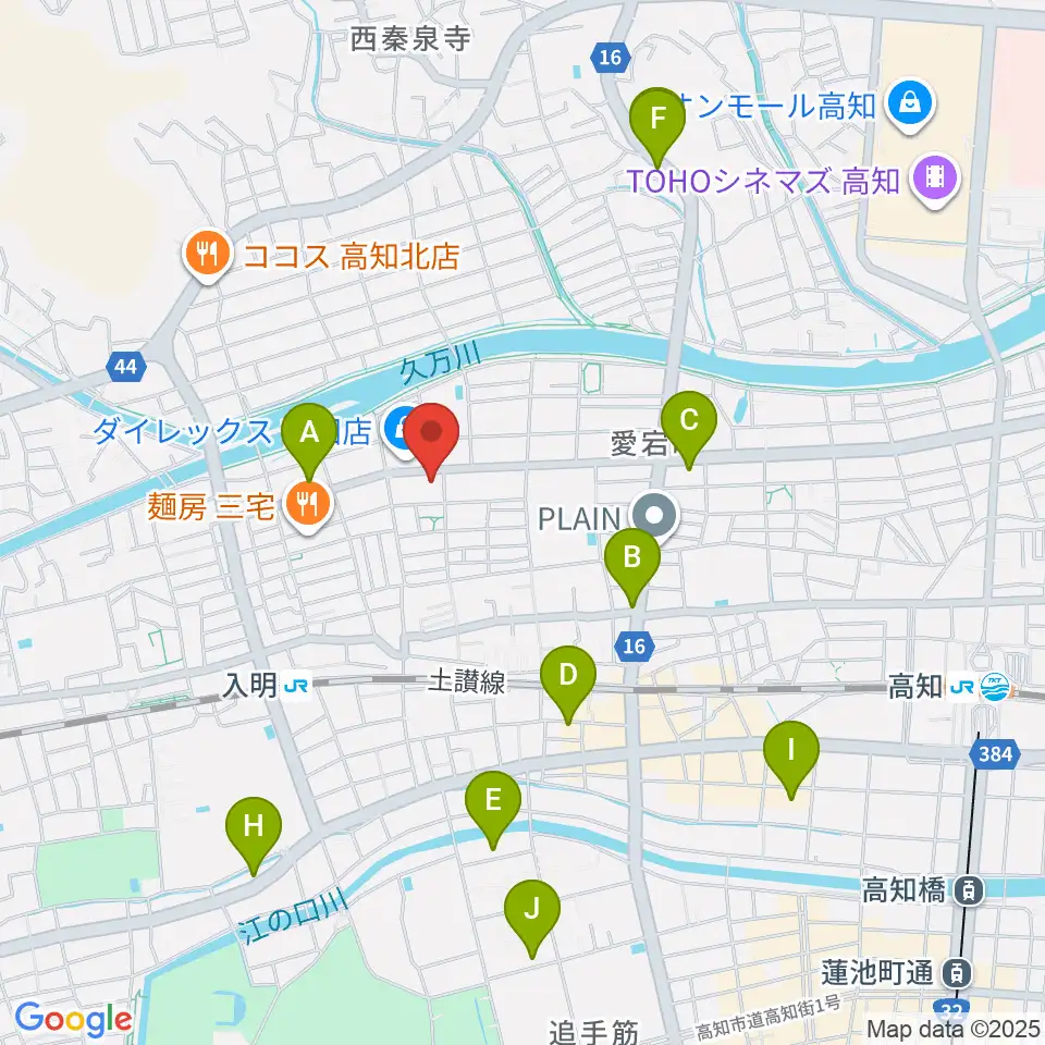 高知キャラバンサライ周辺のホテル一覧地図