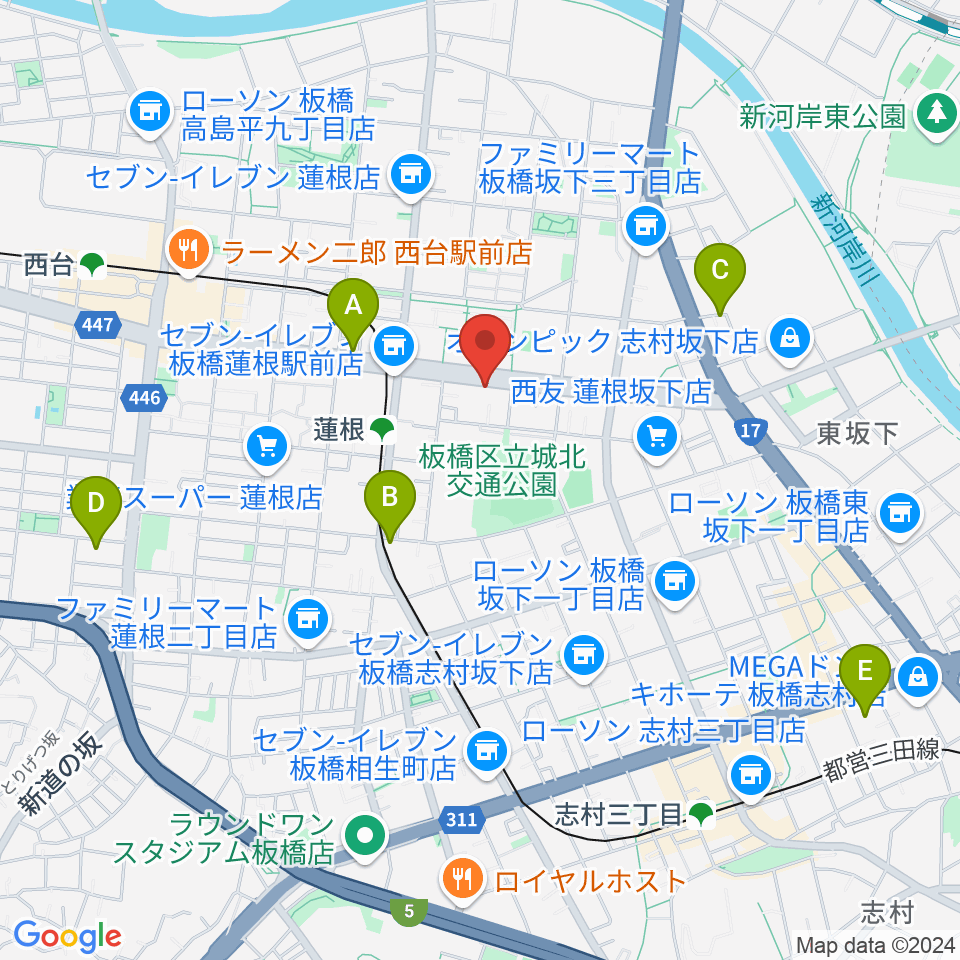 エアーサウンドスタジオ周辺のホテル一覧地図