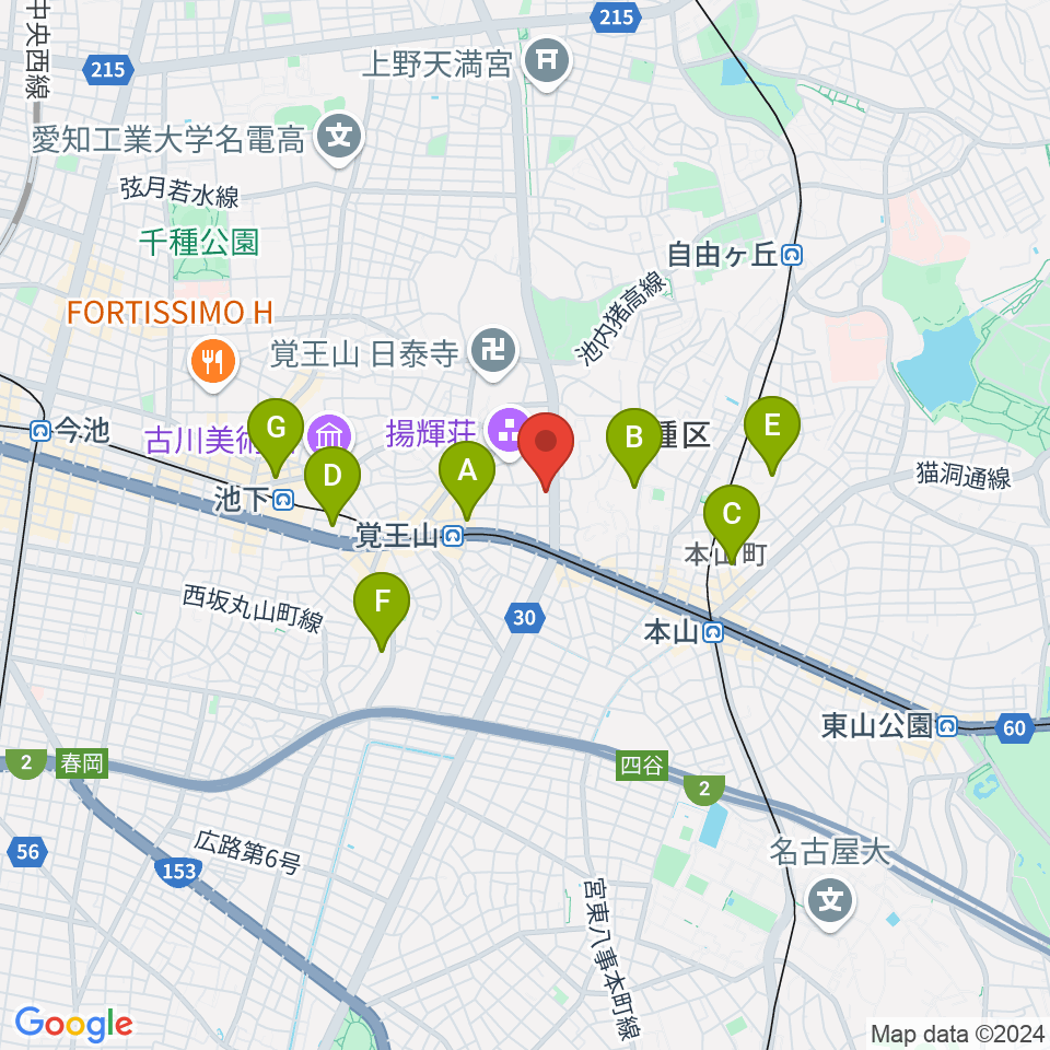 名古屋こども歌劇団周辺のホテル一覧地図