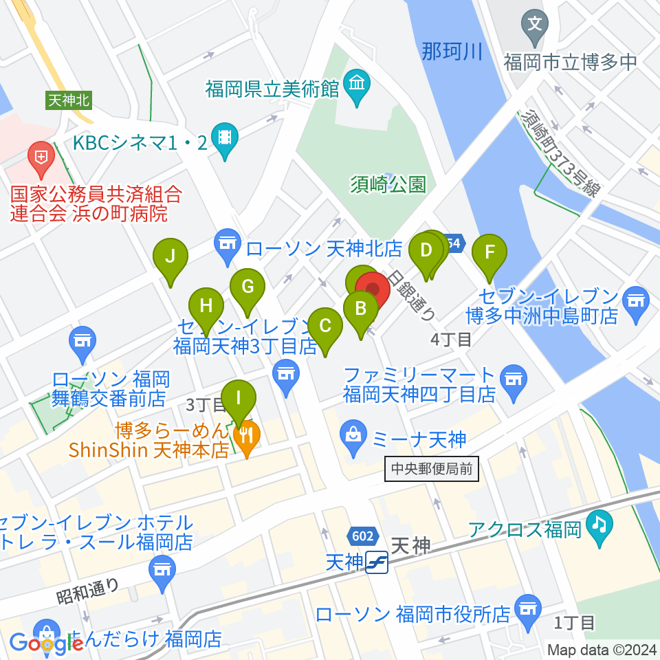 GMボーカル・アカデミー福岡天神校周辺のホテル一覧地図