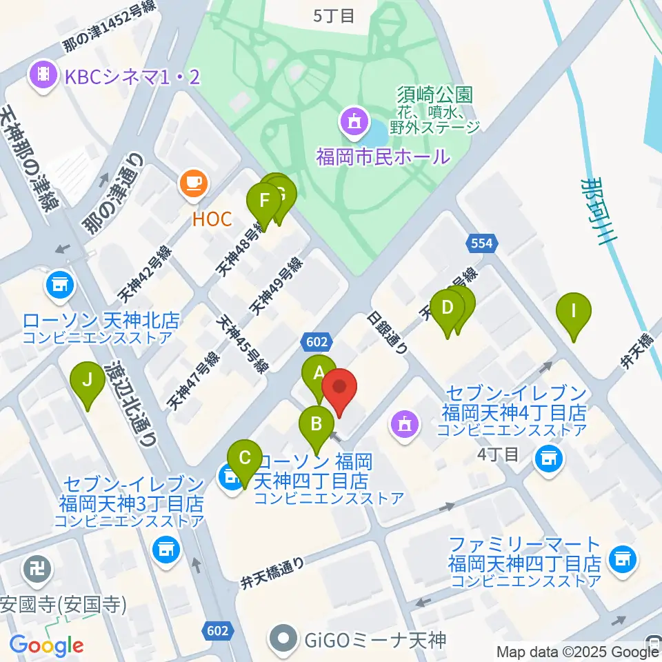 GMボーカル・アカデミー福岡天神校周辺のホテル一覧地図