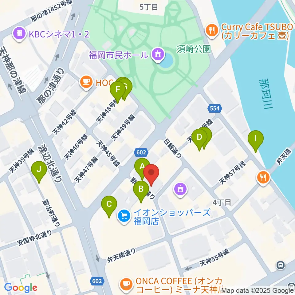 GMボーカル・アカデミー福岡天神校周辺のホテル一覧地図