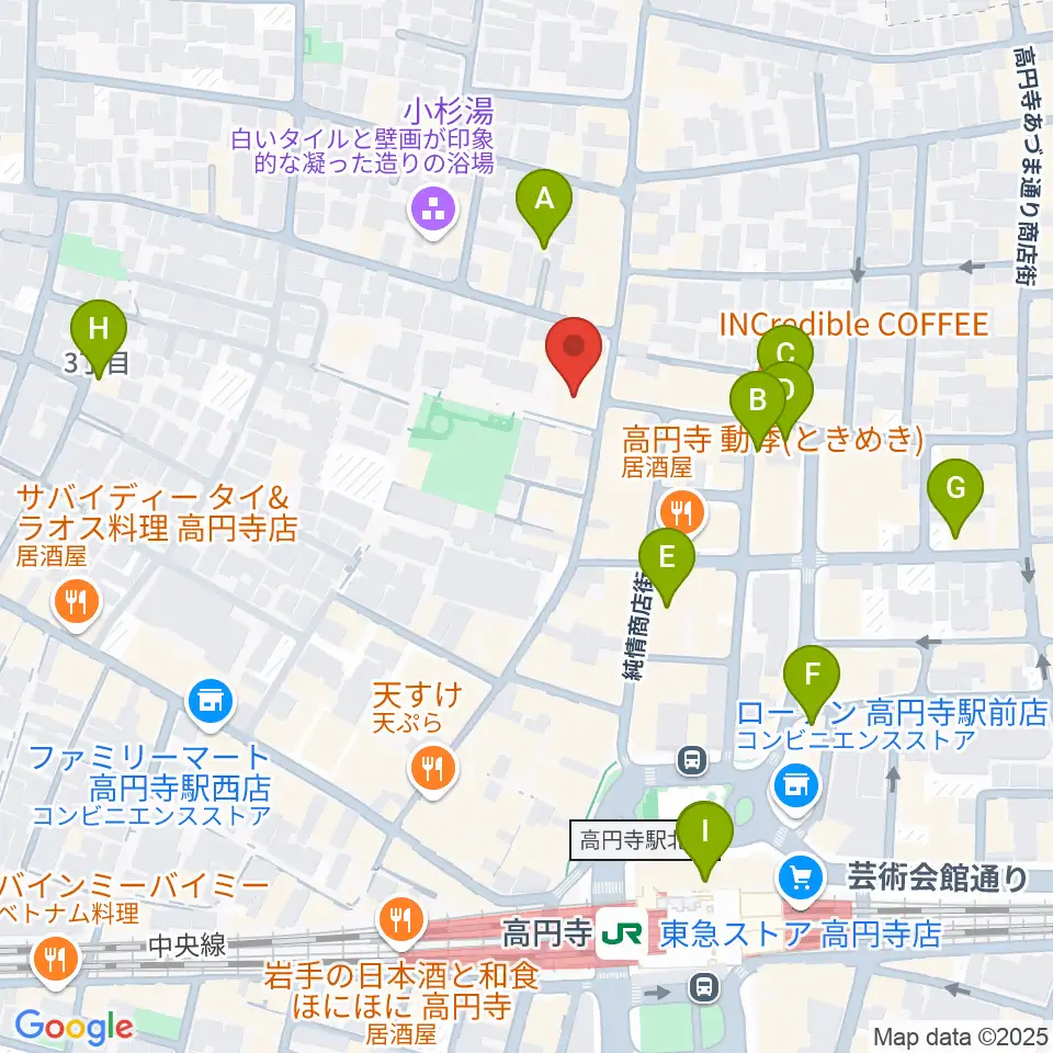 M'sボーカル教室周辺のホテル一覧地図