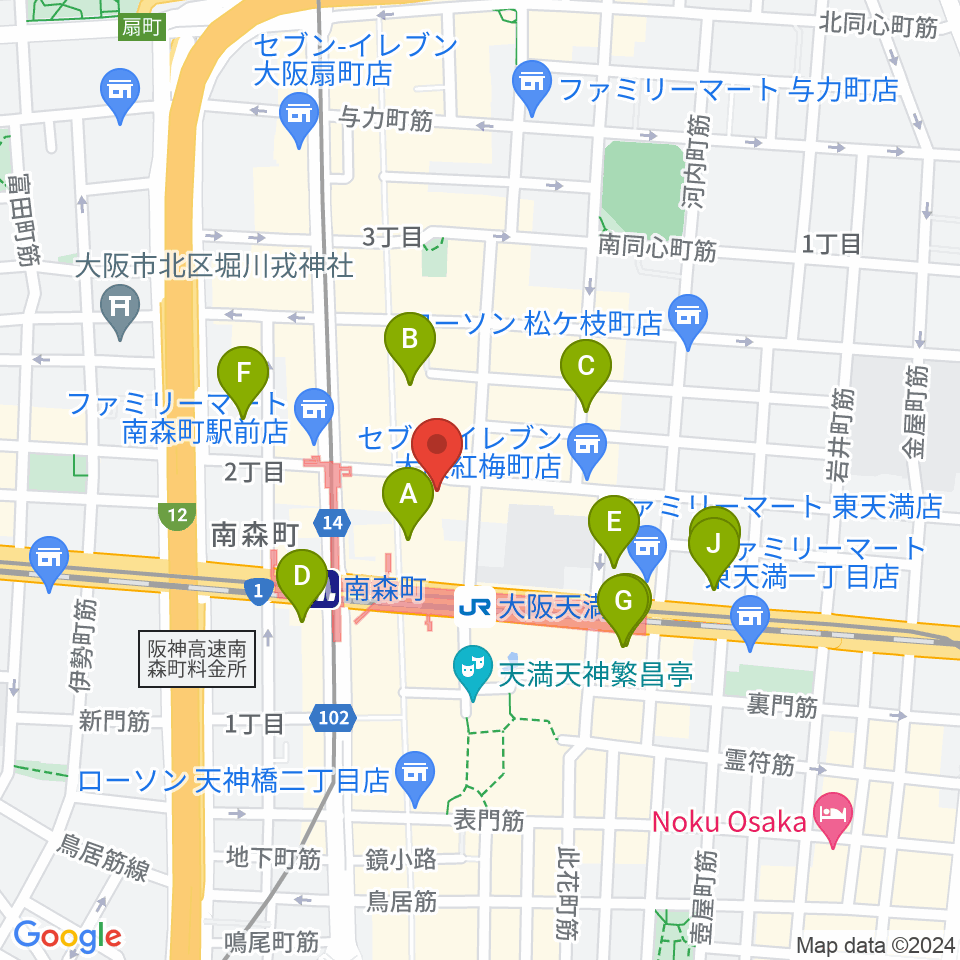 ブランチスタジオ周辺のホテル一覧地図