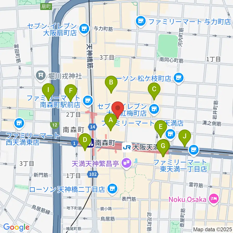 ブランチスタジオ周辺のホテル一覧地図