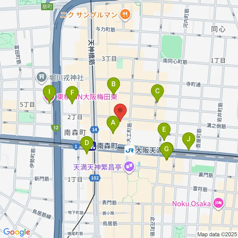ブランチスタジオ周辺のホテル一覧地図