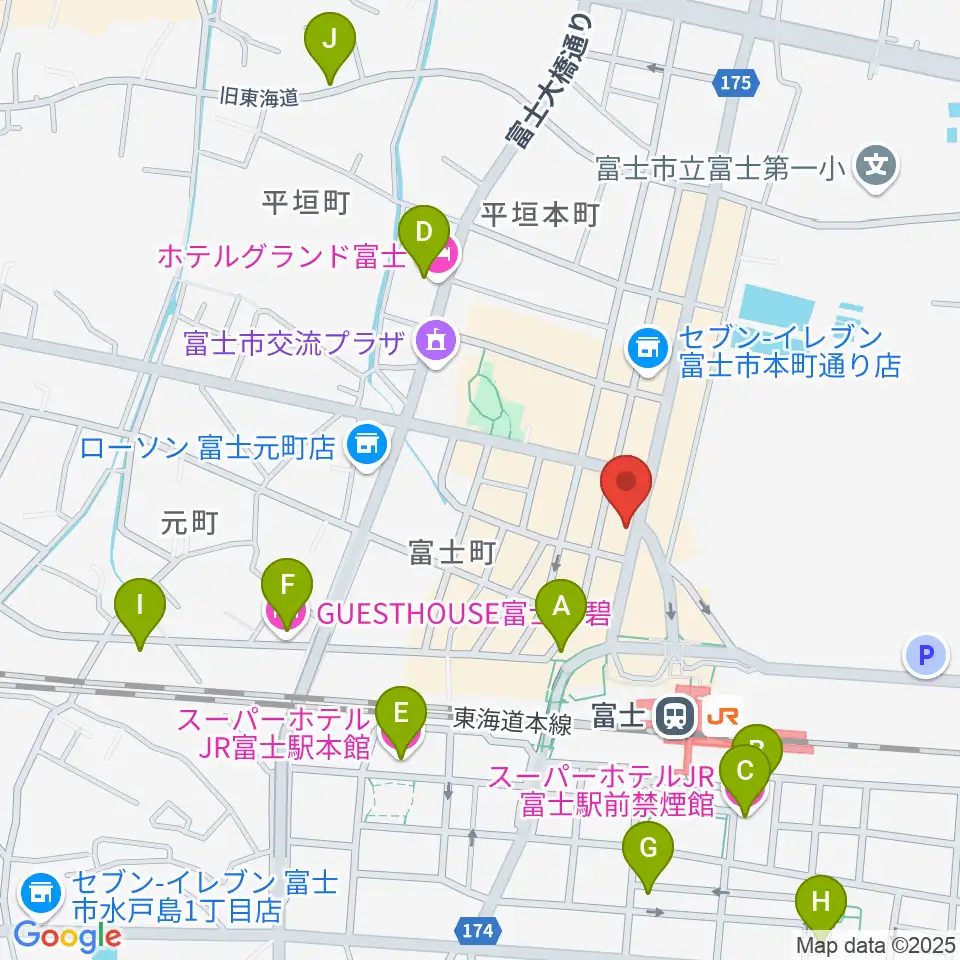 文化屋楽器店 ギターの杜周辺のホテル一覧地図