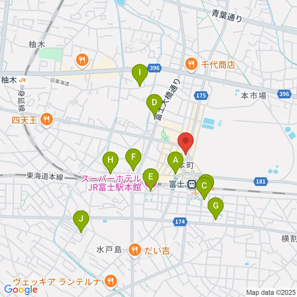 文化屋楽器店 ギターの杜周辺のホテル一覧地図