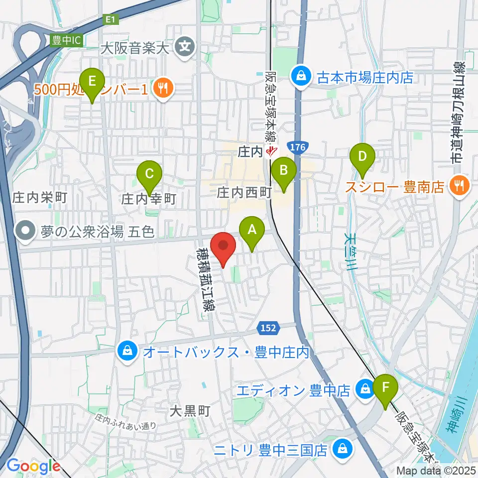 レイドバックミュージックスクール豊中校周辺のホテル一覧地図