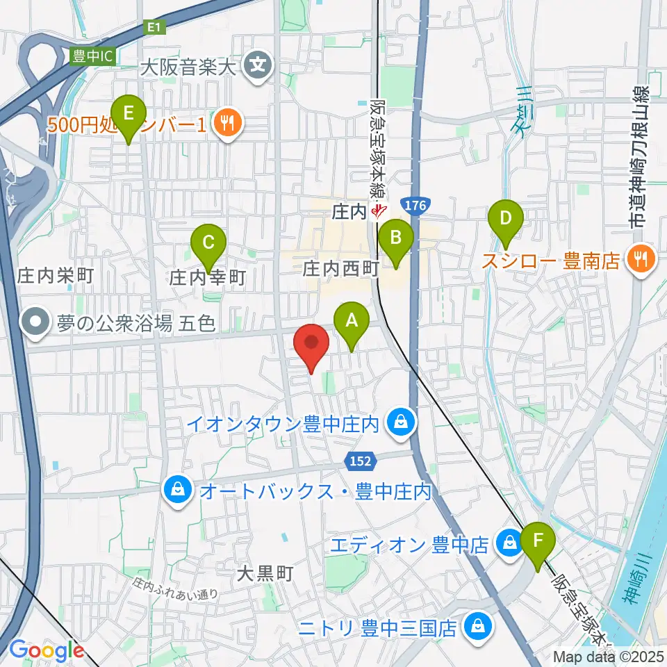 レイドバックミュージックスクール豊中校周辺のホテル一覧地図