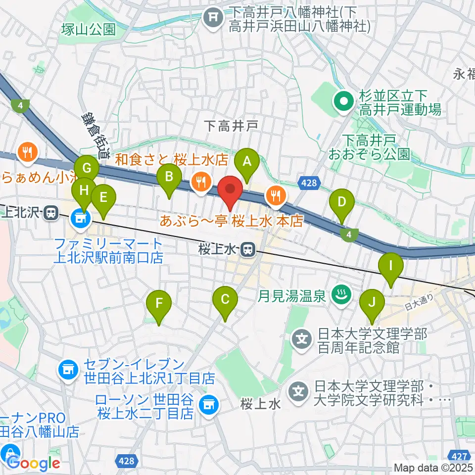 世田谷音楽院周辺のホテル一覧地図