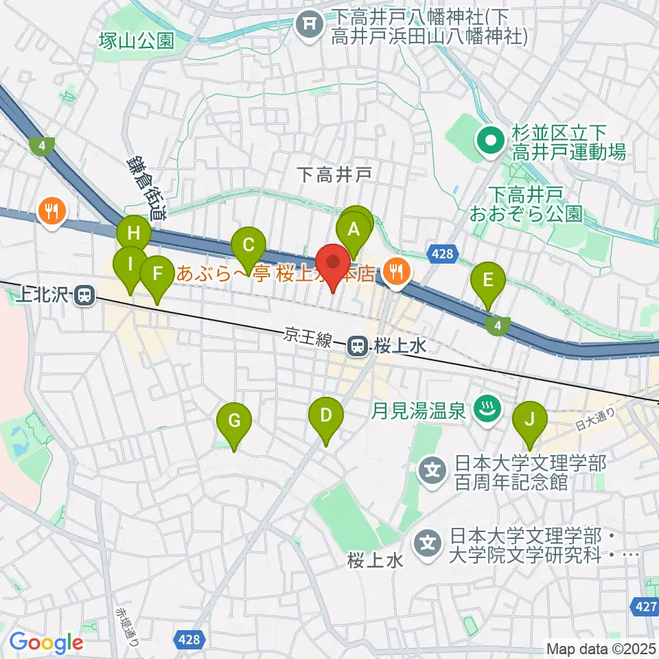 世田谷音楽院周辺のホテル一覧地図