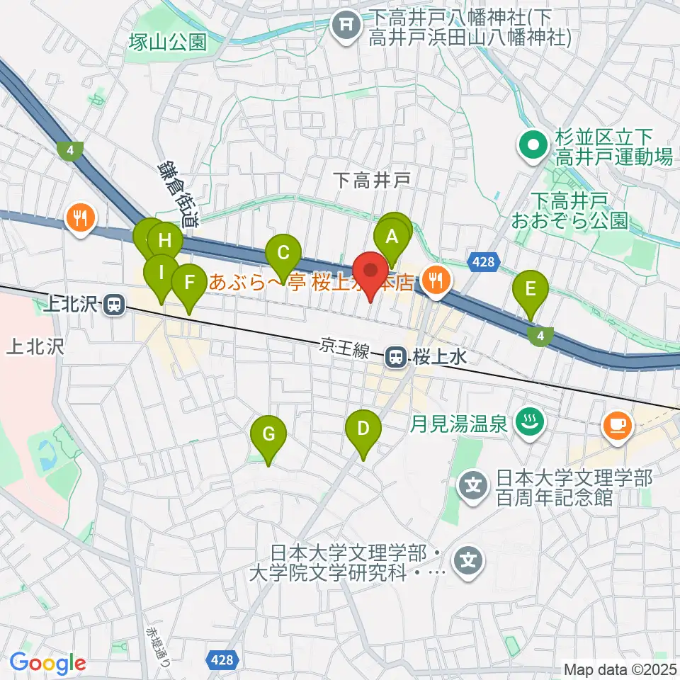 世田谷音楽院周辺のホテル一覧地図