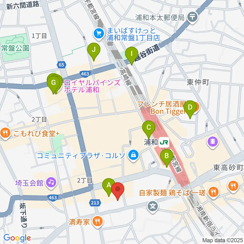 浦和ナルシス周辺のホテル一覧地図