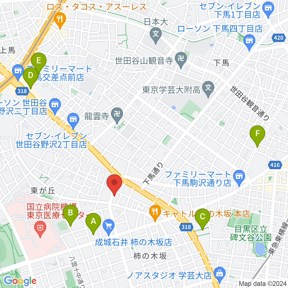 スタジオサーカス周辺のホテル一覧地図