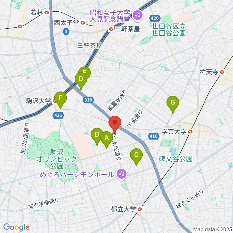 スタジオサーカス周辺のホテル一覧地図
