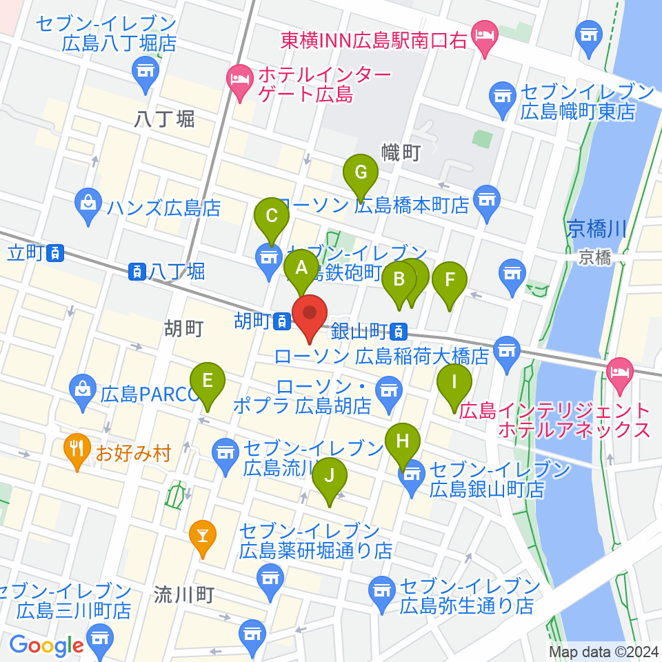 JM music Vocal School 広島周辺のホテル一覧地図
