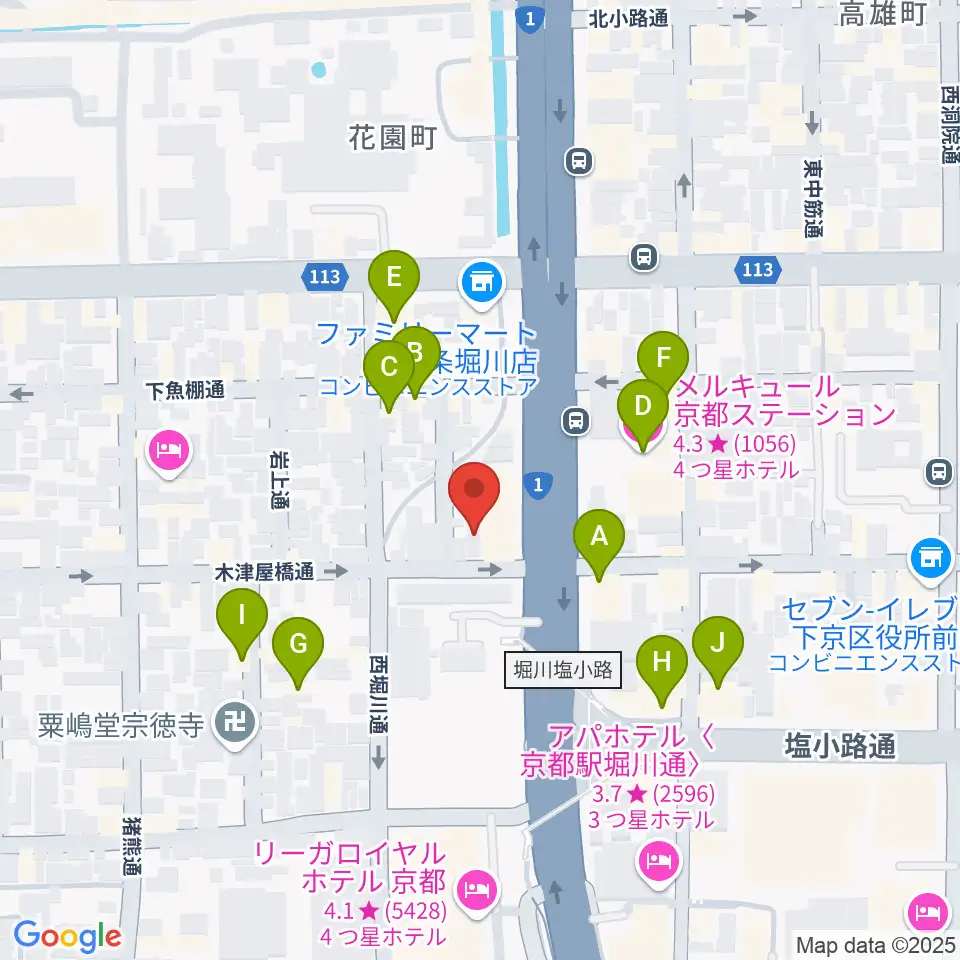コントラバス工房 角本周辺のホテル一覧地図