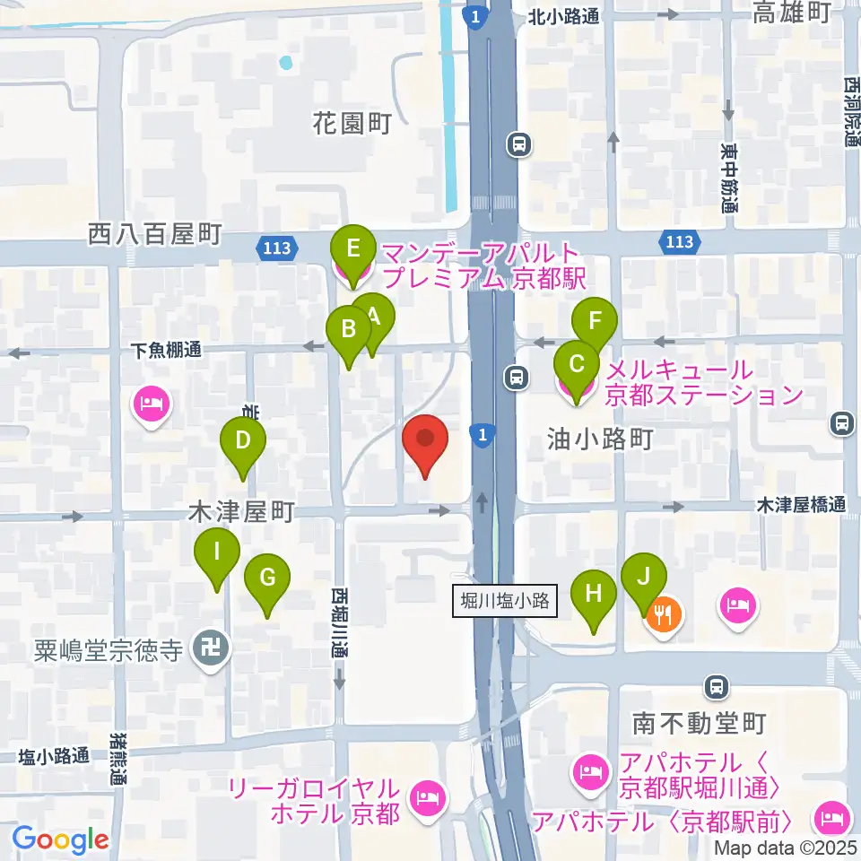 コントラバス工房 角本周辺のホテル一覧地図