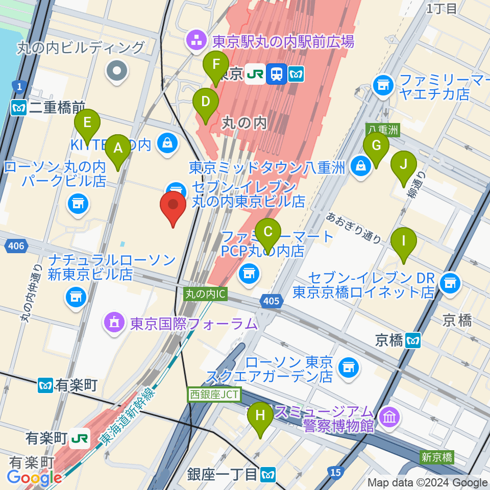 東京丸の内コットンクラブ周辺のホテル一覧地図