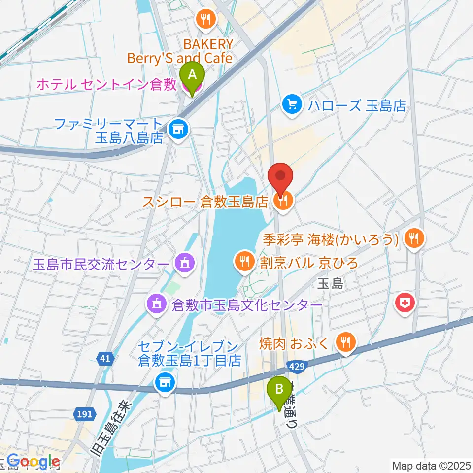 ミュージックサポートあうる周辺のホテル一覧地図