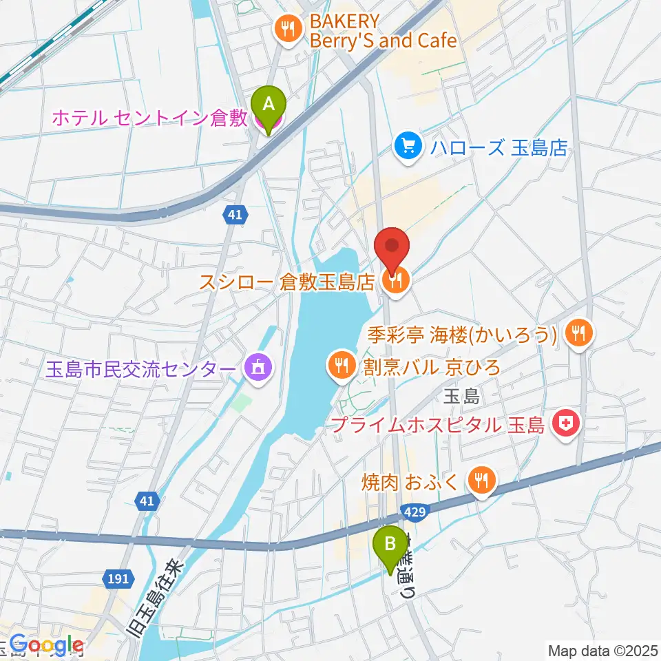 ミュージックサポートあうる周辺のホテル一覧地図