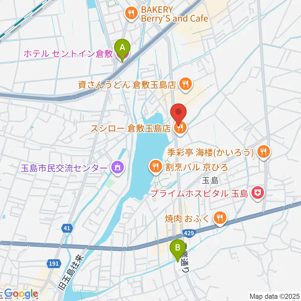 ミュージックサポートあうる周辺のホテル一覧地図
