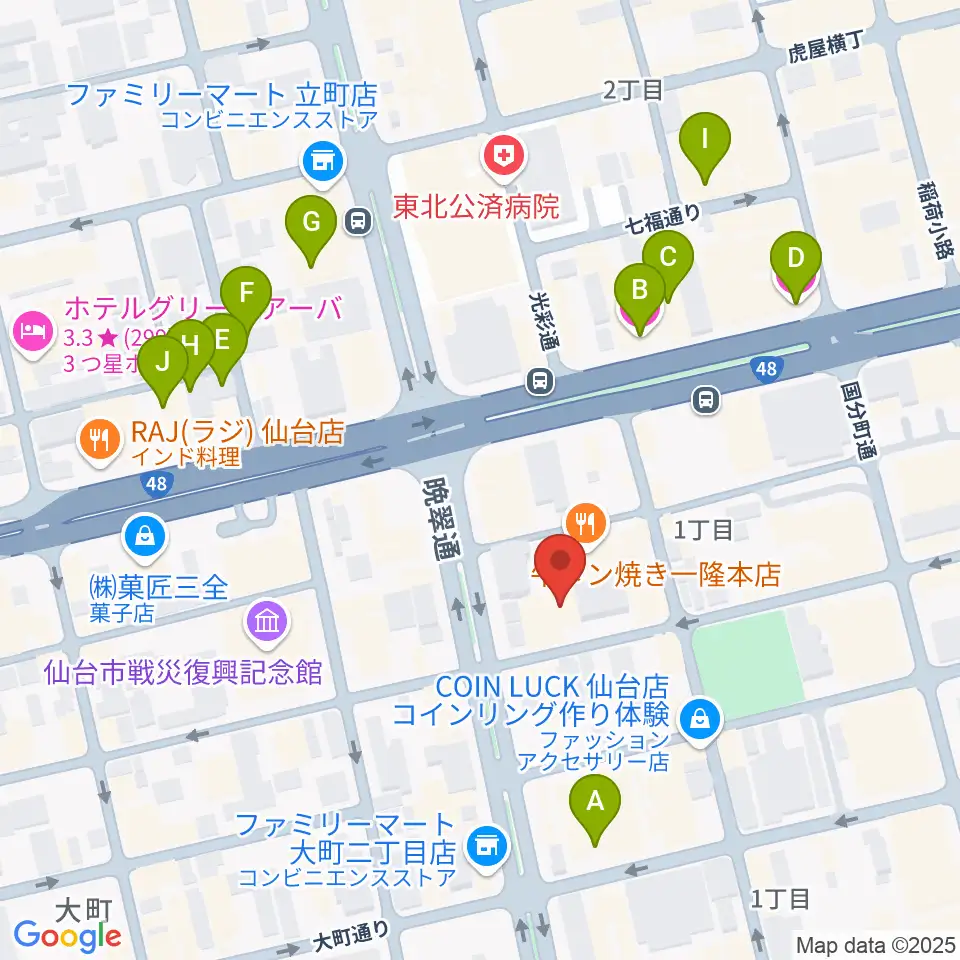 ケーズスタジオ周辺のホテル一覧地図