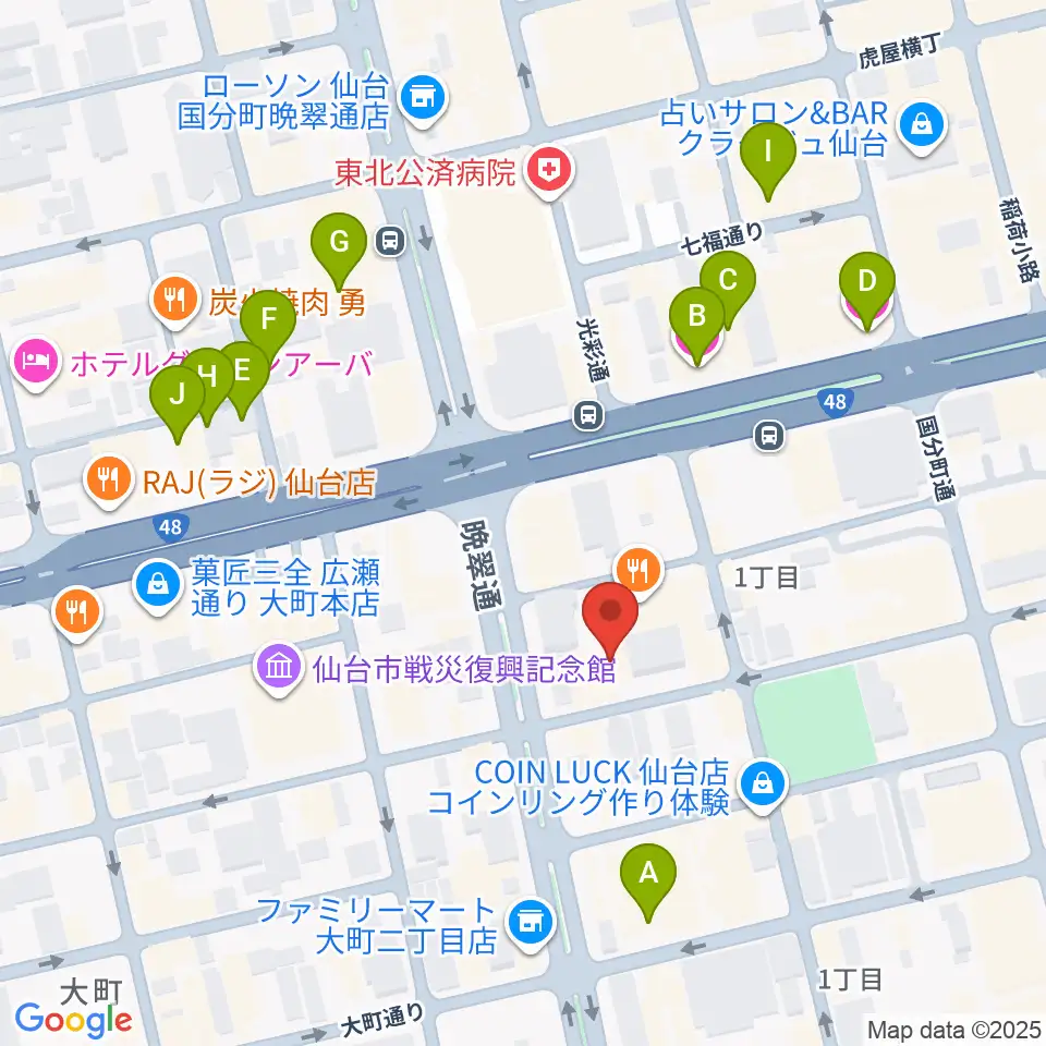 ケーズスタジオ周辺のホテル一覧地図