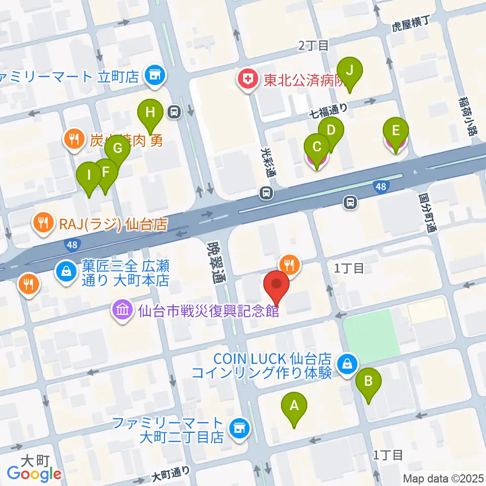 ケーズスタジオ周辺のホテル一覧地図
