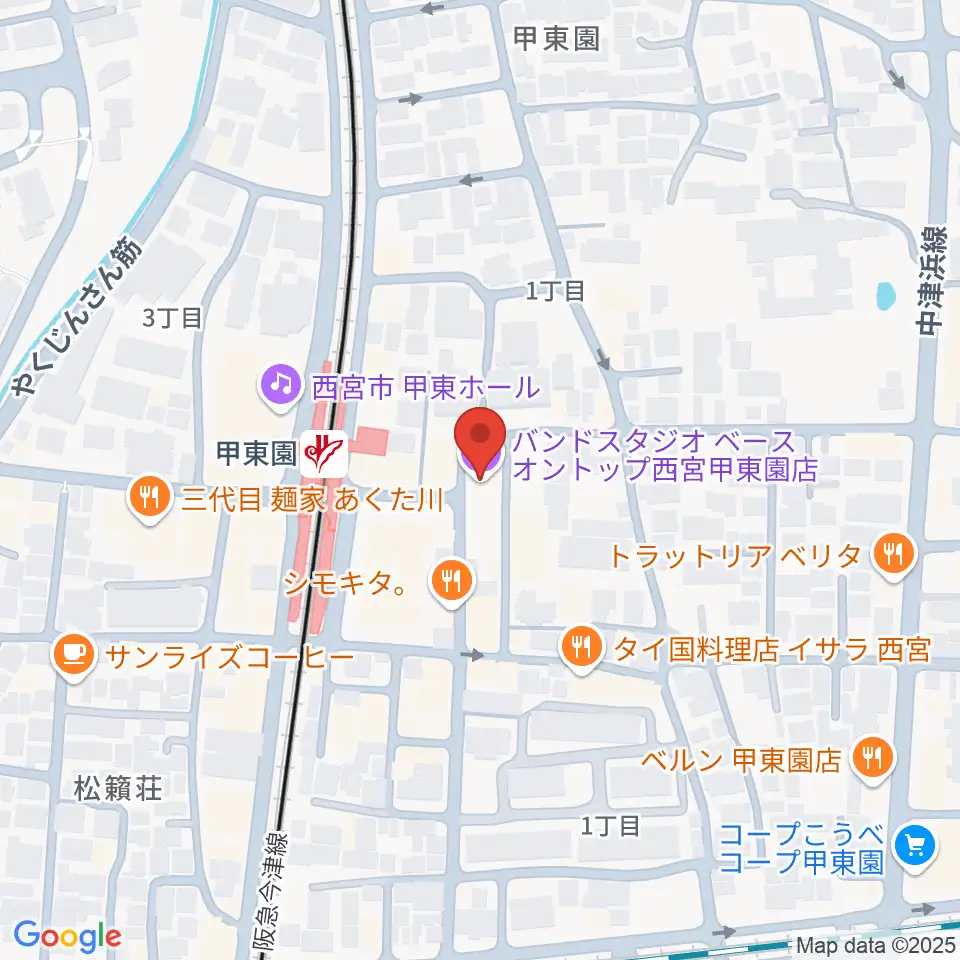 BASS ON TOP 甲東園店周辺のホテル一覧地図