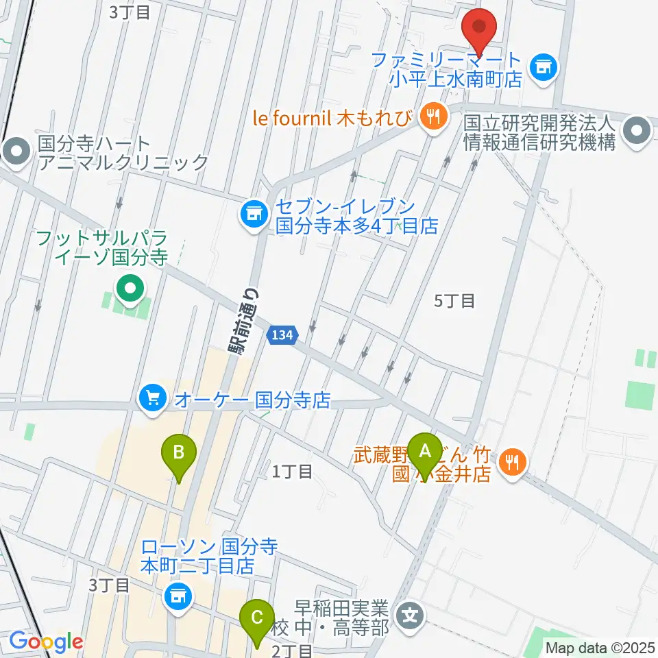 国分寺 音楽教室 I STUDIO周辺のホテル一覧地図