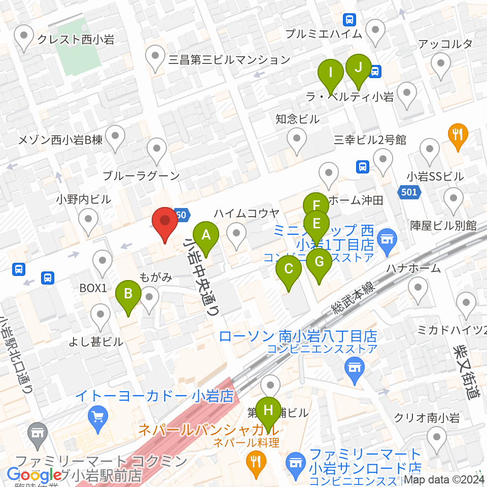 サウンドスタジオM小岩店周辺のホテル一覧地図