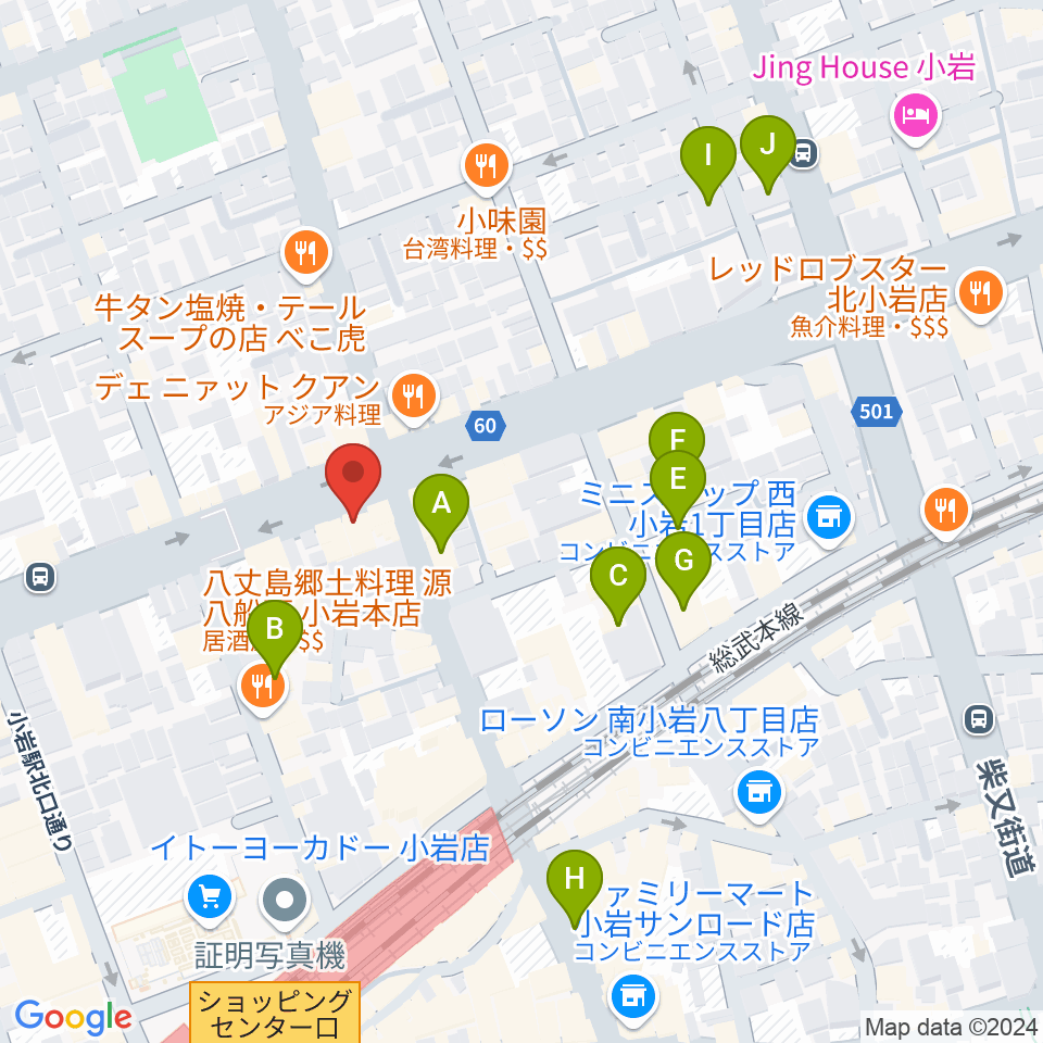 サウンドスタジオM小岩店周辺のホテル一覧地図