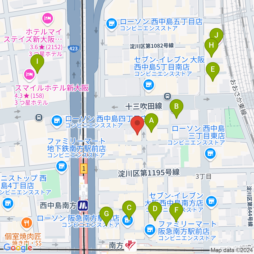 グスクミュージッククラブ周辺のホテル一覧地図