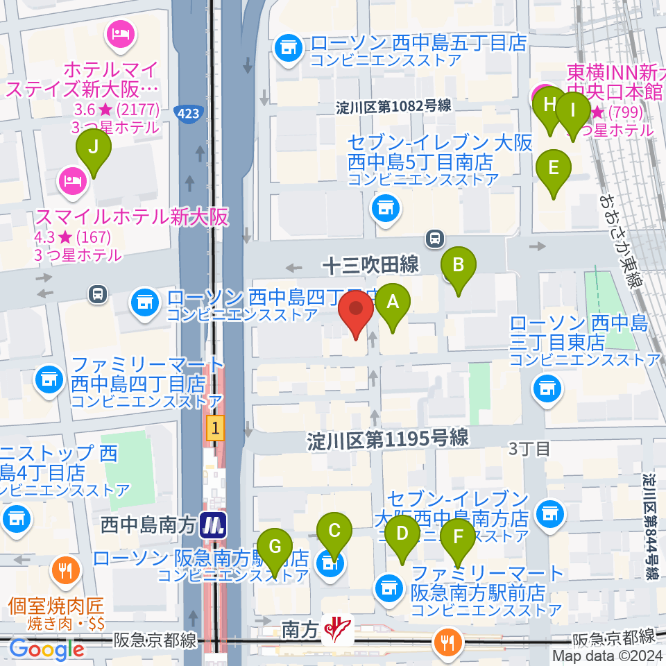 グスクミュージッククラブ周辺のホテル一覧地図